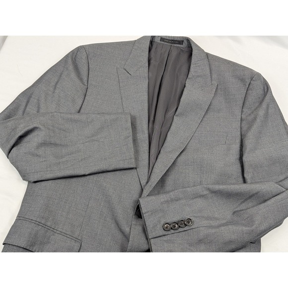 Hugo Boss‎ Sport Coat Blazer Size 40R Mens Gray Silk Wool 2 Button Jacket - Picture 1 of 11
